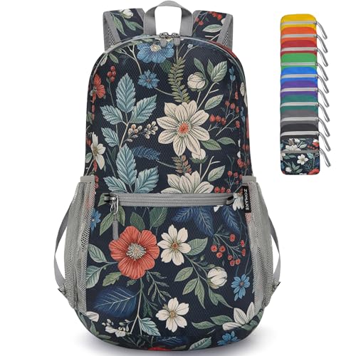 ZOMAKE Ultra Lightweight Hiking Backpack 20L, Packable Small Backpacks Water Resistant Daypack for Women Men(Royal Blue, Floral Print) - color: Royal Blue, Floral Print