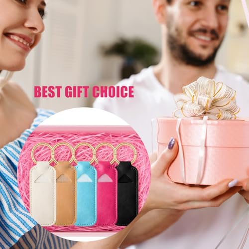 WK IEASON Lip Balm Holder for Chapstick Lipstick Sleeve Keychain,Small Christmas Gifts Stocking Stuffers for Teen Girls Women - color: 5 Pcs-set B