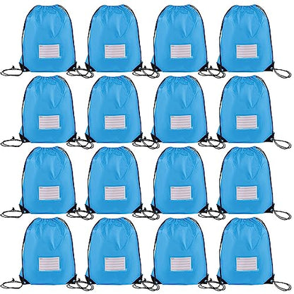 CODOBON 16 Pack Drawstring Bags,Bulk Draw String Backpack, DIY Gym Sports Cinch Bag Sackpack for Women Men, Sky Blue - color: Sky Blue