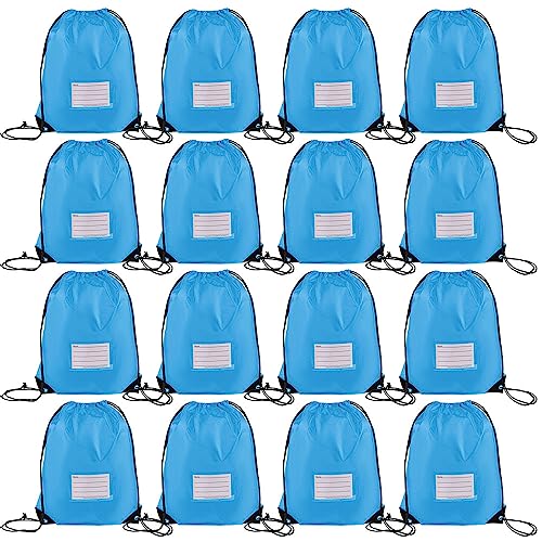 CODOBON 16 Pack Drawstring Bags,Bulk Draw String Backpack, DIY Gym Sports Cinch Bag Sackpack for Women Men, Sky Blue - color: Sky Blue