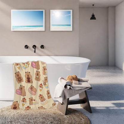 Cute Capybara Beach Towel, Capybara Pattern Thin Lightweight Soft Bath Towels, Quick Dry Absorbent Microfiber Swim Yoga Pool Beach Accessories, 30x60 Inch/ 77X153cm - color: Capybara
