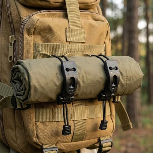 Tactical Molle Clips Molle Accessories - 4 Pieces Tactical Gear Molle Clips Molle Attachments Multifunction Hanging Buckle for Molle Backpack Molle Tactical Vest Molle Straps
