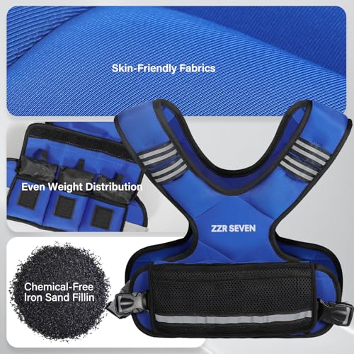 Weighted Vest for Women and Men, 4-10lbs/11-20lbs Adjustable Weighted Vest with 6 Iron Sand Weights, Running Vest for Strength Training, Workout, Running, Fitness, Weight Loss