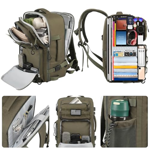 Legestori 25L Tactical Bag Backpack for Men, Heavy Duty Military Backpack Molle Army Large Rucasack, Laptop Backpack Travel (Green) - color: Green