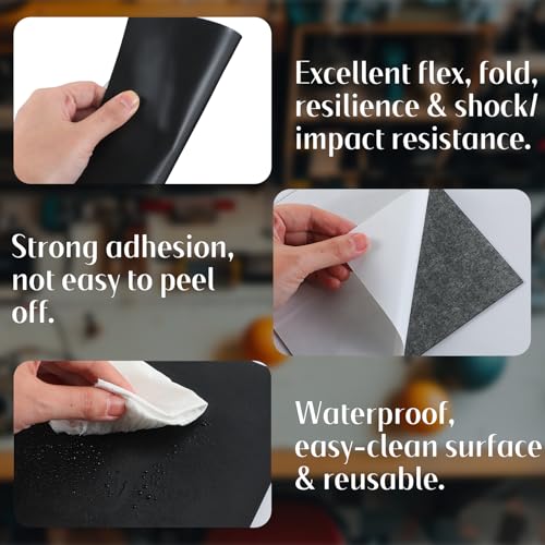 4 Pack 6''x6'' Self-Adhesive Rubber Sheet Pad 1/25 Thick Non Slip Rubber Pads Silicone Gasket Sheet for DIY Material Leveling Sealing Bumpers Furniture Protection Equipment Padding Noise Reduction