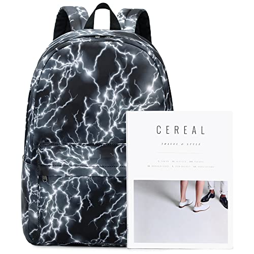 Backpack for Boys Elementary Bookbags Durable Lightweight Teenager Student School Bags Travel Waterproof (2-Black Lightning) - color: 2-black Lightning