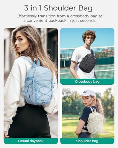 BAGSMART Small Crossbody Sling Bag, Crossbody Daypack, Chest Shoulder Bag Hiking Small Backpack for Casual Travel Sport - color: Black