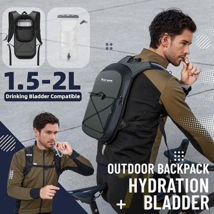 Hydration Backpack with 2L TPU Water Bladder, Lightweight Hiking Water Backpack, Running Hydration Pack for Cycling Climbing Camping Rave, Hydropack for Men Women - color: Black-gray