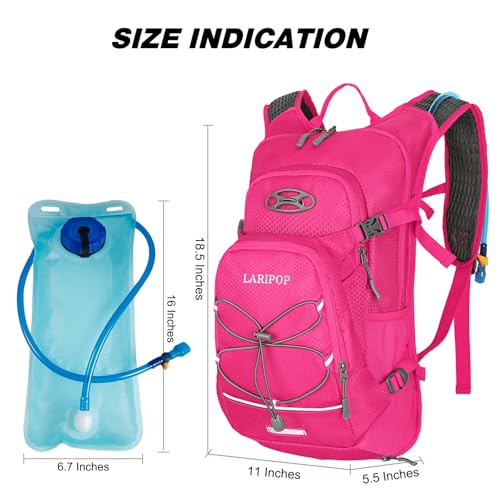LARIPOP 18L Hydration Backpack with 2L Leak-Proof Water Bladder for Hiking Cycling Running Men Women
