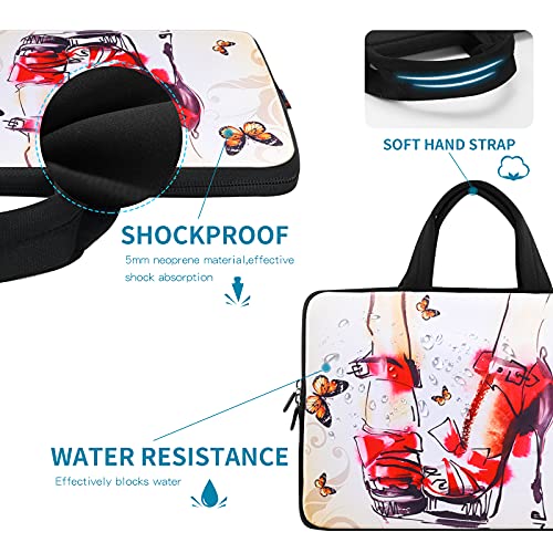 icolor 14 15 15.4 15.6 inch Laptop Handle bag Computer Protect Case Pouch Holder Notebook Sleeve Neoprene Cover Soft Carring Travel Case for Dell Lenovo Toshiba HP Chromebook ASUS Acer Shoes ICB-12 - color: Girl High-heeled Shoes
