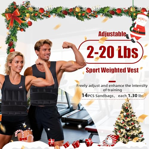 Wolliwa Adjustable Weighted Vest for Men Women,2-30 Lbs Adjustable Weighted Vest with Straps Womens Running Weight Vest for Walking Strength Training Fitness - size: Adjustable 2-20 Lbs