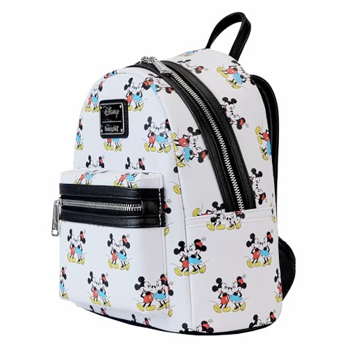 Loungefly Disney Mickey and Minnie Mouse Classic All Over Print Womens Double Strap Shoulder Bag Purse