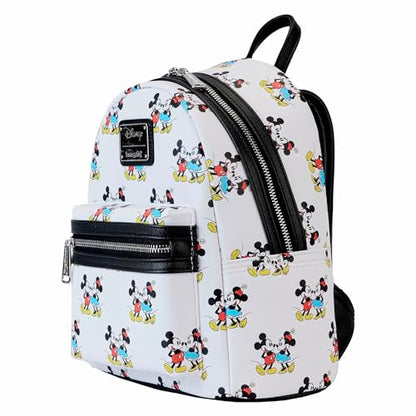 Loungefly Disney Mickey and Minnie Mouse Classic All Over Print Womens Double Strap Shoulder Bag Purse