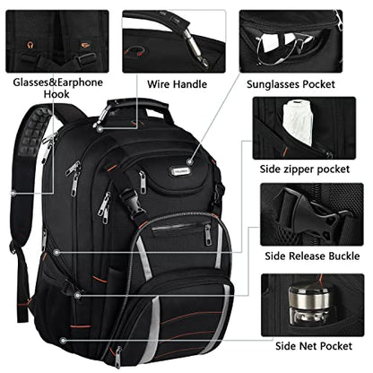 18.4 Inch Laptop Backpack,Extra Large Travel Backpack with RFID Anti Theft, TSA Friendly Backpack,Water Resistant,Computer Bag for Women Men Notebook&Basketball - color: Blackgrey, size: 18.4inch