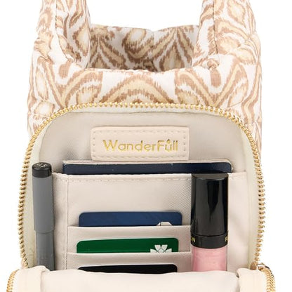 WanderFull® Original HydroBag®, Fits Up to 32 oz Water Bottle Holder with Strap, Gift for Women, Hands-Free Crossbody, Water Bottle Carrier Bag with Phone Pocket - color: Natural Zebra Print