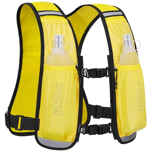 NOOLA Running Vest with Dual 500ml Soft Flask, Lightweight Hydration Vest for Women Men, Water Backpack with Adjustable Strap