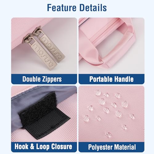 MOSISO 360 Protective Laptop Bag 13.3 inch, 13-14 inch Computer Bag Compatible with MacBook Air 13 inch/Pro 13 inch/Pro 14 inch,HP,Dell,Notebook, Laptop Carrying Case with Strap&Handle, Pink - color: Pink, size: 13.3 inch