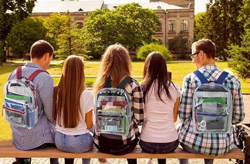 Trail maker Clear Backpack Heavy Duty with Padded Straps, Side Pockets for Kids, Boys, Girls, School, Stadium Approved Events - color: Blue