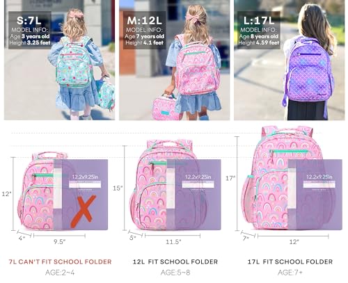 mibasies Toddler Backpack for Girls 2-4: Cute Kids Backpacks for Girls - Preschool Kindergarten Backpack - Mermaid Tail Purple - color: Mermaid Tail, style: Toddler-12"h(not Fit Folder)