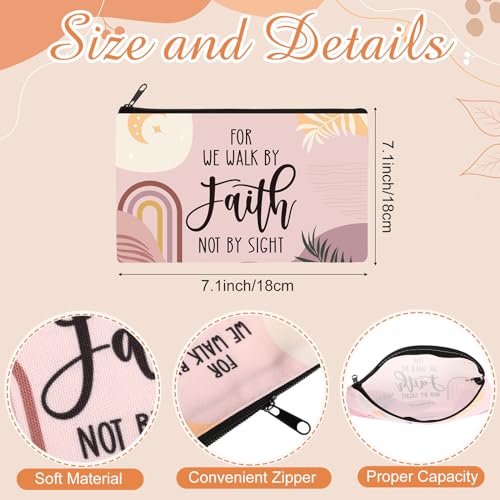 Reginary 20 Pcs Makeup Bags Gifts for Women Canvas Cosmetic Bags with Zipper Bulk Gift for Women Travel Purse Organizer Pouch Accessory, Toiletry Large Capacity, 7 x 4.3 Inch(Boho Religion) - style: Boho Religion