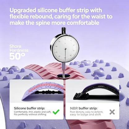 Back Stretcher Device for Lower Back Pain Relief, 3 Level Adjustable Lumbar Board, Back Massager (Black) - color: Black