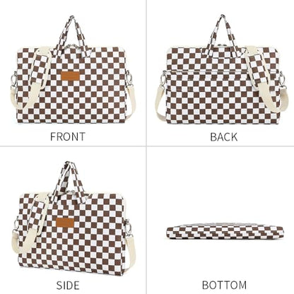 canvaslife Waterproof Pattern Resistant Laptop Shoulder Messenger Bag for Pro 16 inch and 15.6 inch-16 inch Laptop (brown Checker) - color: Brown Checker