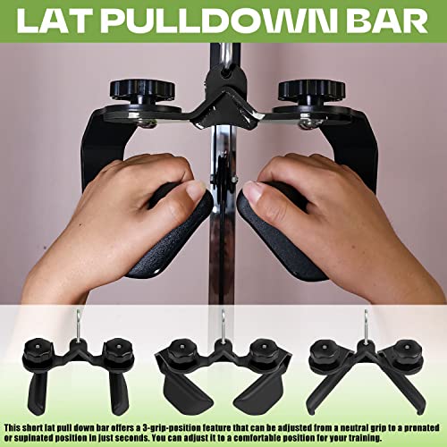 Adjustable Lat Pull down Bar, Cable Machine Attachments for Gym, Home Gym Fitness T-bar Row Pulldown Attachments, Lat Pull Down Machine Wide Grip Neutral Grip Handle - color: SP-B01
