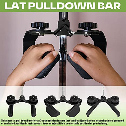 Adjustable Lat Pull down Bar, Cable Machine Attachments for Gym, Home Gym Fitness T-bar Row Pulldown Attachments, Lat Pull Down Machine Wide Grip Neutral Grip Handle - color: SP-B01
