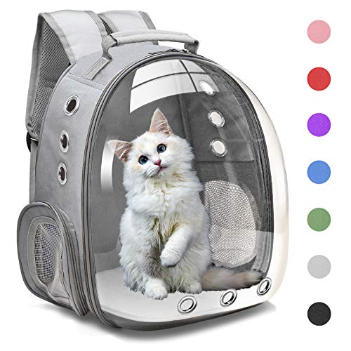 Henkelion Bubble Carrying Bag for Small Medium dogs Cats, Space Capsule Pet Hiking backpack, Airline Approved Travel carrier - Grey - color: Grey