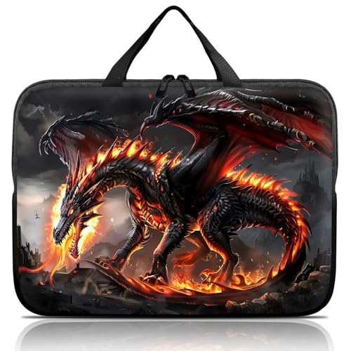 14 15 15.4 15.6 inch Laptop Handle Bag Computer Bag, Pouch Holder Notebook Sleeve Cover Soft Case Compatible for Dell,Lenovo,Toshiba HP, Asus Notebook-Majestic Dragon Roaring - color: Majestic Dragon Roaring