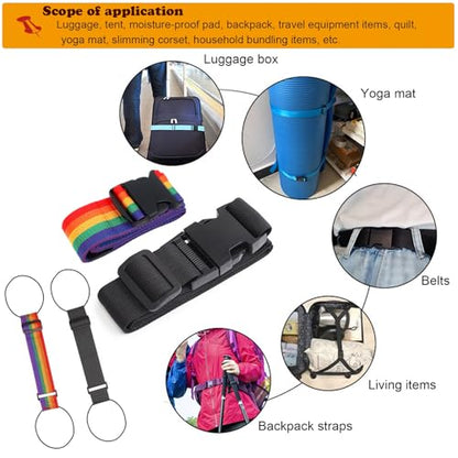 Luggage Straps for Suitcases,Adjustable Bungee Elastic Belt to Connect Two Suitcases,Backpack Trolley Reinforcement Strap，Packing Security Straps(4 Pack)