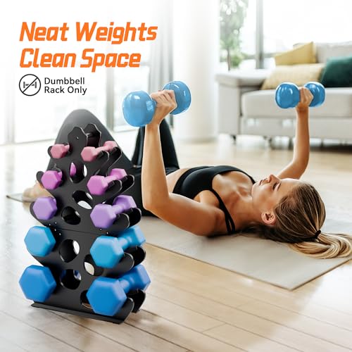 4 Tier Dumbbell Rack, Weight Rack For Home Gym, Dumbbell Stand for Free Weights - size: 5 tier (new model)