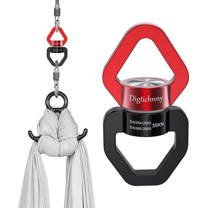 Swivel Hook for Swing,Aluminium Alloy 35KN, Swing Swivel Hanger for Tree Swing, Aerial Dance, Children’s Swing, Hanging Hammock Outdoor Indoor(Black-Red) - style: Black Red-1 Pack