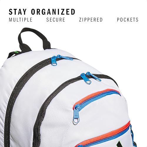 adidas Excel Backpack for Men & Women – Durable Large Athletic Laptop Bag - color: White/Bright Royal Blue/Black, size: OSFA