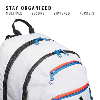 adidas Excel Backpack for Men & Women – Durable Large Athletic Laptop Bag - color: White/Bright Royal Blue/Black, size: OSFA