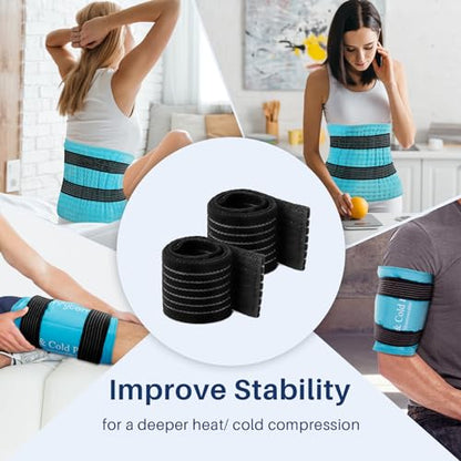 Comfytemp Ice Pack Strap, Stretchable, Reusable, 27.6 x 2 in, 1pc, Ice Belt Extender Strap, Elastic Hook and Loop Extension Strap Adds Length to Most Ice Packs, Multiple Uses - size: 27.6 x 2 in
