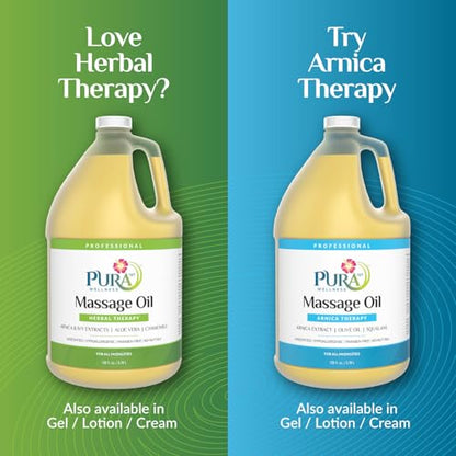 Herbal Therapy 1 Gallon Massage Oil, Aloe Vera, Professional, Massage Therapy, Deep Tissue, Unscented, Hypoallergenic, Natural Ingredients, Skin Hydrating, Moisturizing, Muscle Relief - size: 1 Gallon