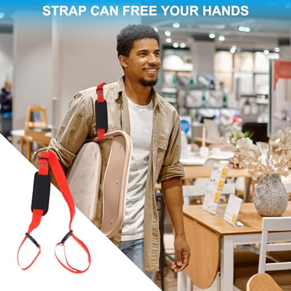PATIKIL Carrying Beach Chair Straps, Adjustable Fabric Straps for Folding Chair, Red - color: Red