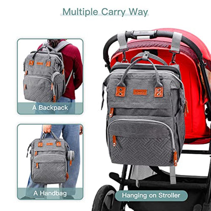 ISMGN Diaper Bag Backpack with Changing Station, Extra Large Diaper Bag, Multifunctional Diaper Bag, Baby Bag, Deep Gray - color: Upgrade Deep Gray