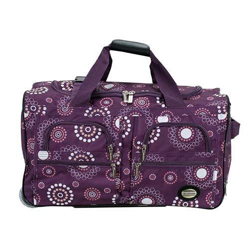 Rockland Rolling Duffel Bag, Black, 22" - color: Purple Pearl, size: 22"