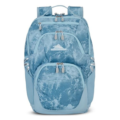 High Sierra Swoop Backpack, Lightweight Bookbag, Large Main Compartment + External Accessory Pockets, Separate Laptop Pocket, Dual Water Bottle Pockets, Fits most 17” Laptops, 30L Capacity, Blue Waves - color: Blue Waves