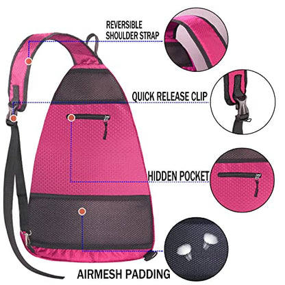 Pickleball Bag - Pickleball Bags for Women Men - Pickleball Backpack - Travel Pickleball Paddle Case, Pickle Ball Bag for Pickleball Paddle Tennis Racket, Protable Pickleball Sling Bag - color: Rose