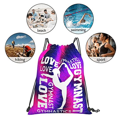 Gymnastics Drawstring Backpack Gym String Bag Drawstring Sackpack Sport For Womens Mens - color: A12 Gymnastics