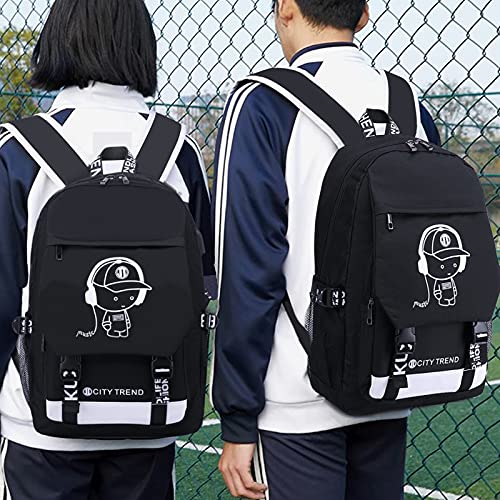 Asge Large Teens School Backpacks Waterproof Nylon Football Printing for 8-15 Years Boys & Girls - color: Oslei128-4
