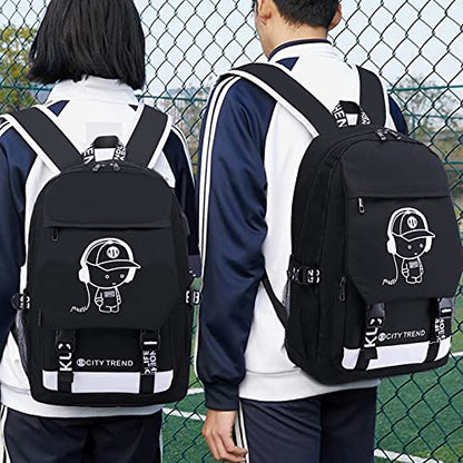 Asge Large Teens School Backpacks Waterproof Nylon Football Printing for 8-15 Years Boys & Girls - color: Oslei128-4