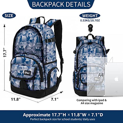 rickyh style School Backpack Travel Bag for Men & Women Lightweight College Back Pack with Laptop Compartmen - color: 04fheihui
