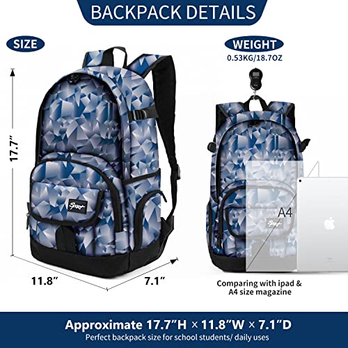 rickyh style School Backpack Travel Bag for Men & Women Lightweight College Back Pack with Laptop Compartmen - color: 04fheihui