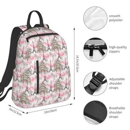 Lightweight Daypack Paris Eiffel Tower, Stands Upright, Padded Laptop Sleeve, for Commuters & Travel - color: Picture (46)
