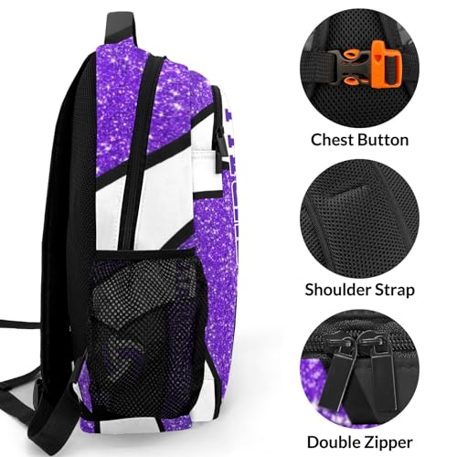 Volleyball Purple Print School Backpack Laptop Bag for Woman Man Gift - color: Muilti 1