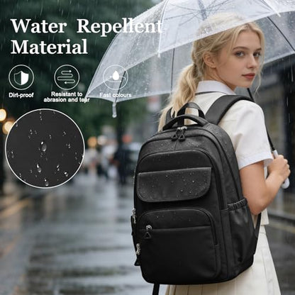 Cute Black School Backpack for Teens Girls Boys Waterproof School Bag Basic Backpack for College Students Multi Pocket Backpack Lightweight Casual Daypack Backpacks for Women Men - color: Black
